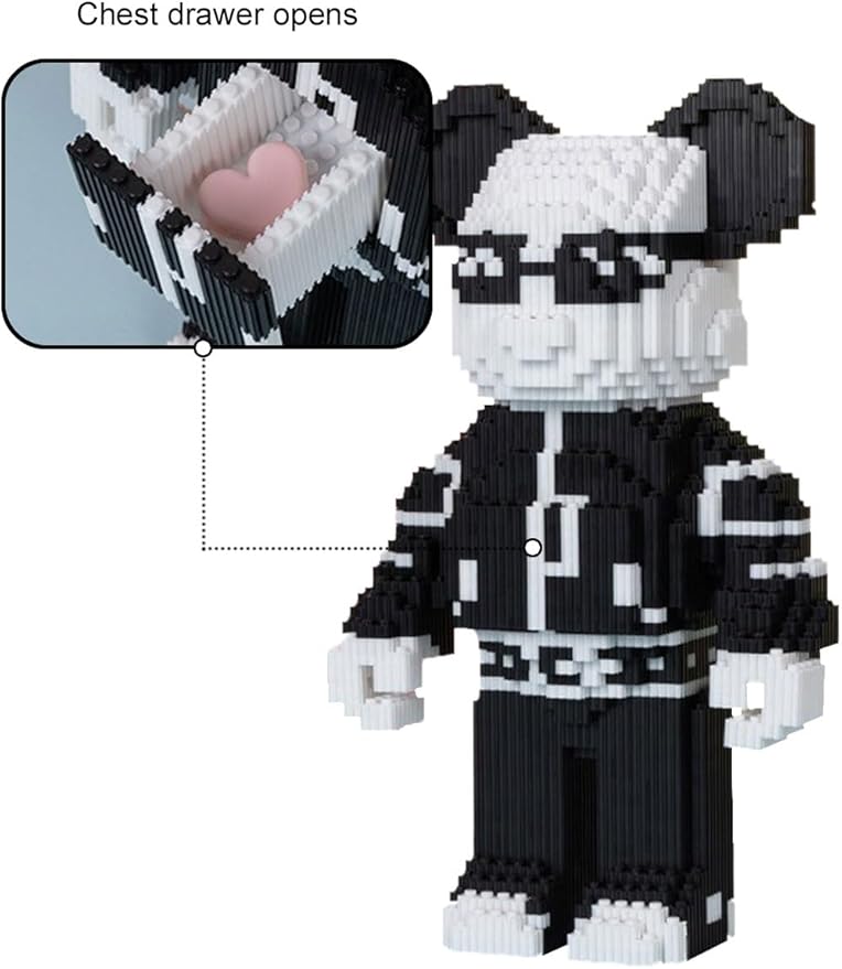 GAMTIM Animal Cool Black Bear Bear Model Set,(4416Pieces) –Ornaments Building Blocks