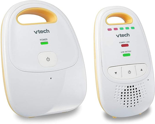 VTech Audio Baby Monitor — No Static DECT 6.0, No WiFi, Hack-Proof | 8Hr Battery, Belt Clip, 1000ft Range, 5-Level Sound Indicator | DM111
