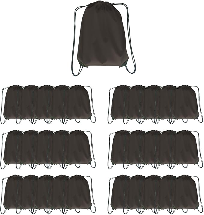 Drawstring Backpack Bulk 30 packs Draw String Backpack Bags DIY Gym Sports trip Traveling Yoga ride Pedestrianism Cinch Bag Sackpack Drawstring (black)