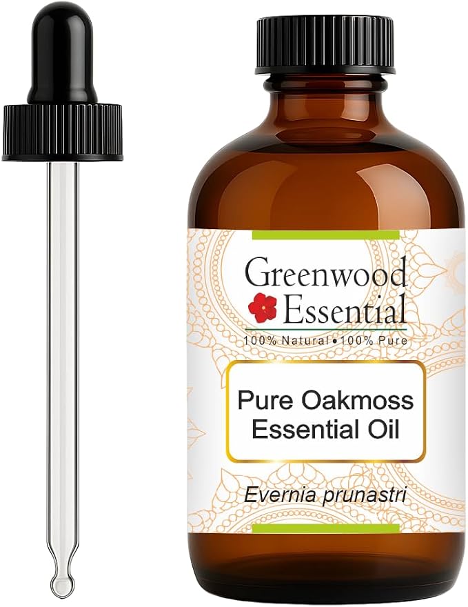 Greenwood Essential Oakmoss Essential Oil (Evernia prunastri) with Glass Dropper | Pure | Viscous Texture | Rich Aroma | Unisex | All Skin Types |Natural Extract Steam Distilled 120ml (4 oz)