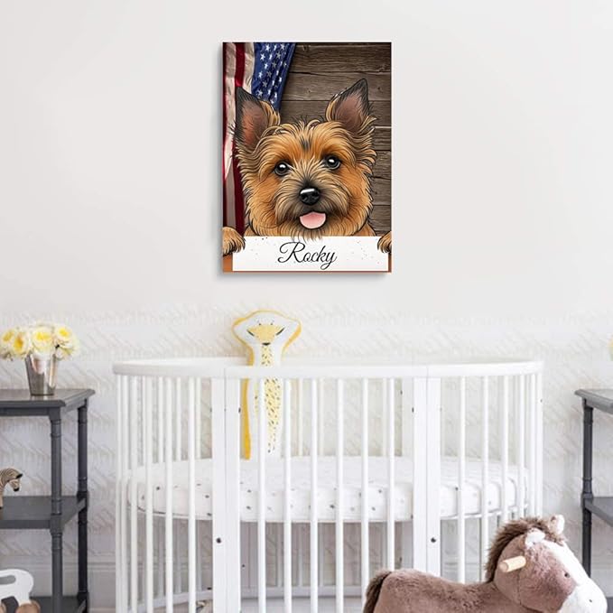 Custom Wooden Jigsaw Puzzles with Your Dog's Name on Australian Terrier Art Print - 300 500 1000PCS Puzzles Game and Home Wall Decor