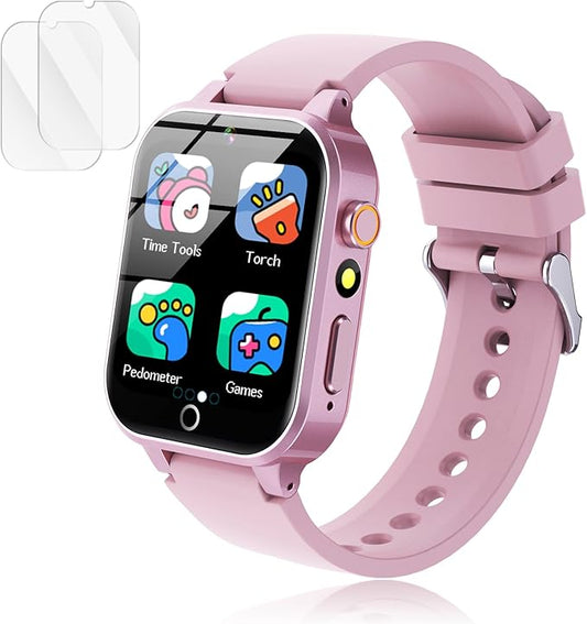 Kids Games Watch, with 26 Puzzle Games, Touch Screen, HD Camera, Alarm Clock, Toys for Ages 4-12 Years Old.Birthday Gift for Boys Girls (Pink)