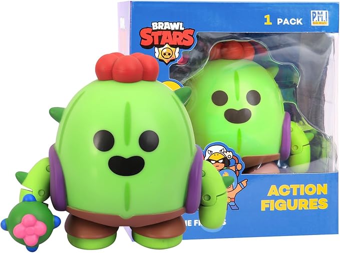 P.M.I. Brawl Stars Action Figure | 4.5" Collectible Toy with Movable Arms & Legs | Includes Leon, Crow, Spike, or Colt (Random) | Official Licensed Merchandise for Gamers & Fans