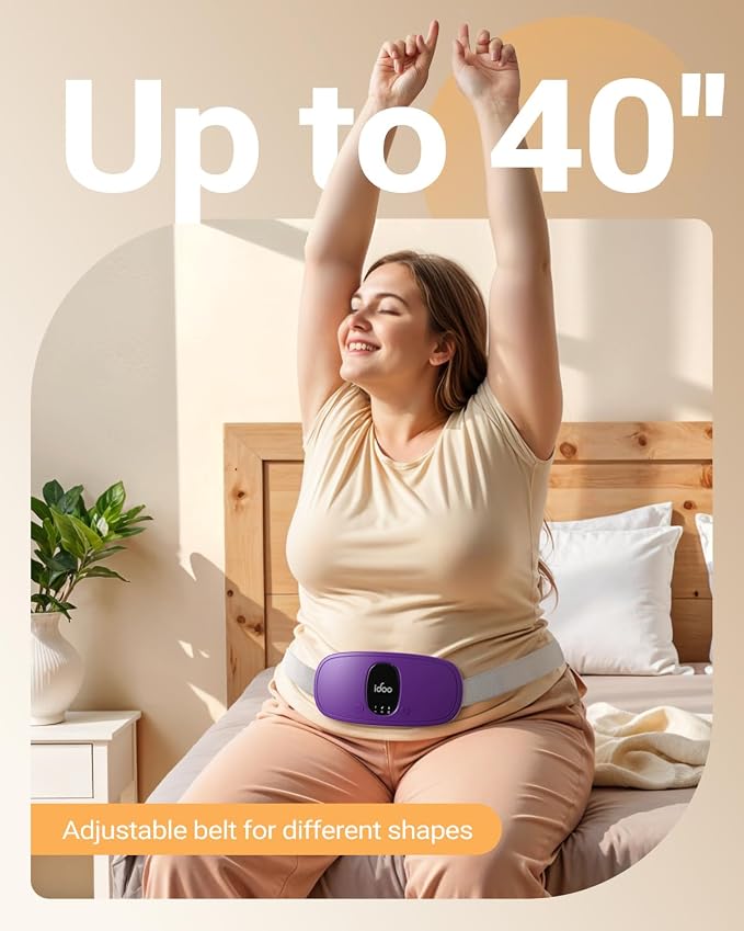 iDOO Heating Pad for Cramps, FSA Eligible Items Only List, Portable Cordless Heating Pad, Electric Waist Belt Device for Cramps Pain, Gifts for Girlfriend Mom Wife Women (Deep Purple)