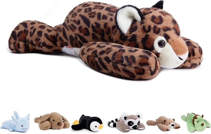 Niuniu Daddy 20" Weighted Stuffed Plush Animal for Kids Adults (Stuffed Leopard 3.3 Pound)