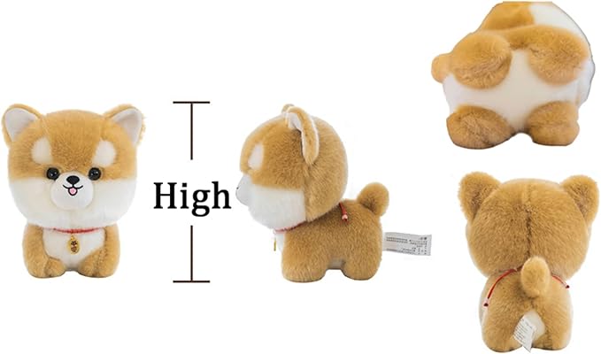 Dog Plush Stuffed Animal,Simulated Plush Toy,Cuddly Plush Pillow Animal,Gifts for boy Girl (Brown, 9.8 in)