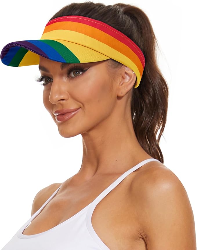 Zando 3.2" Structured Brim Visor Hats for Women, UPF 50+, Golf/Tennis | 3.2"Structured Brim Adds Sun Coverage, Steady View, Quick-dry Sweatband, Open-Top Ponytail Fit, Adjustable Fit & Lightweight
