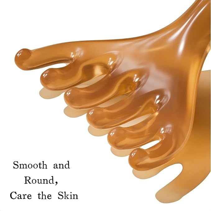 Dual Head Massage Comb with Gua Sha Tool, 6-Claw Design, Magnetic Beads, Resin Handle for Scalp, Face, Body Tension Relief