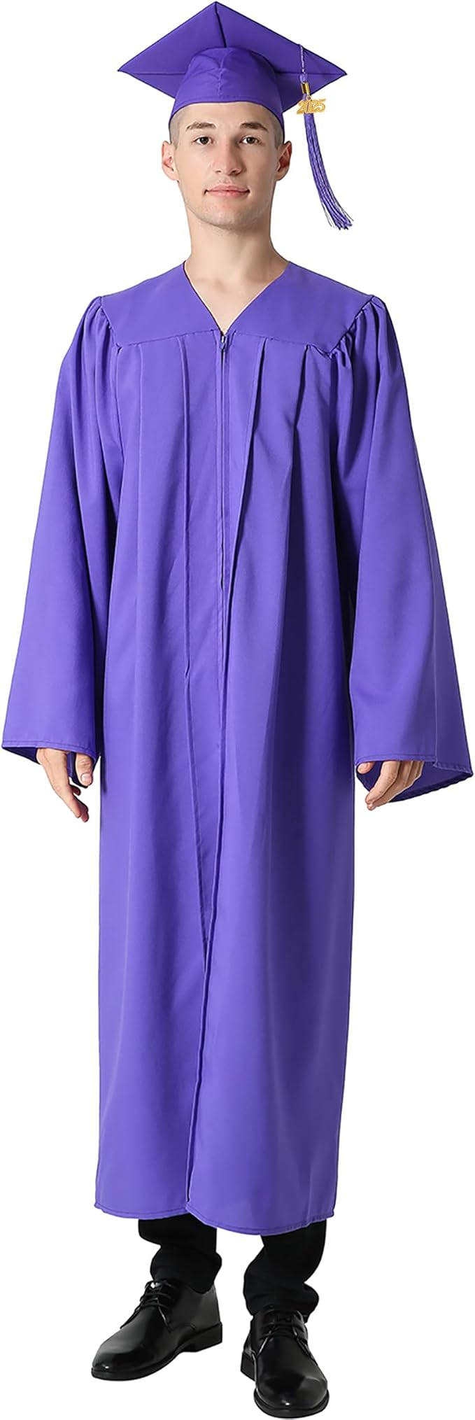 GraduationMall Matte Graduation Gown Cap Tassel Set 2025 for High School and Bachelor
