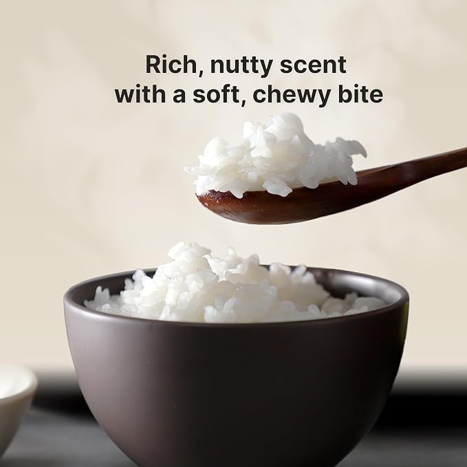 Naeum Premium Korean White Rice – Aromatic, Soft & Chewy Texture, Grown in Naju Korea, 2lb Vacuum-Sealed Pack