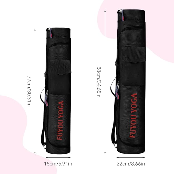 Upgrade Yoga Mat Bag, Waterproof Yoga Gym Bag Tote Bag with Adjustable Strap, Multi-Pockets Yoga Mat Carrier for Gym, Fitness