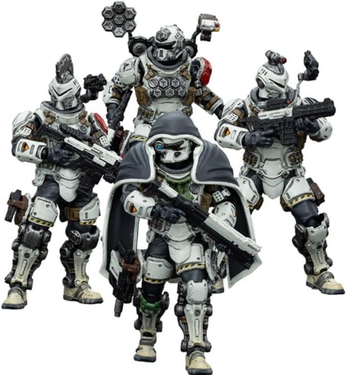 JoyToy 1/18 Scale 4pcs Action Figures Mecha Sorrow Expeditionary Forces 09th Legion Assault Company Sergeant Major, Assaulter, Sniper, Signaller