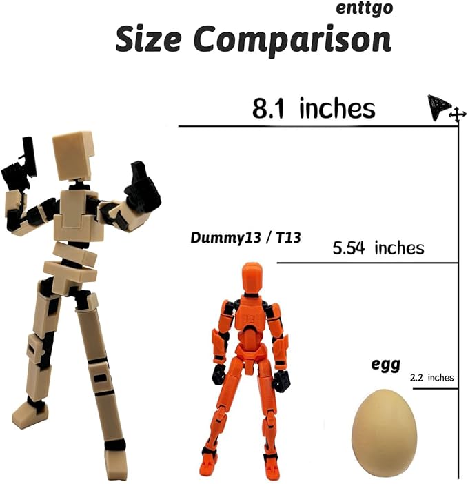 (Assembly Completed) 3D Printed Enlarge Body Size 8.13-inch Action Figure Lucky20, Full Body Mechanical Movable Toy, Multiple Accessories, Desk Decoration (Apricot)