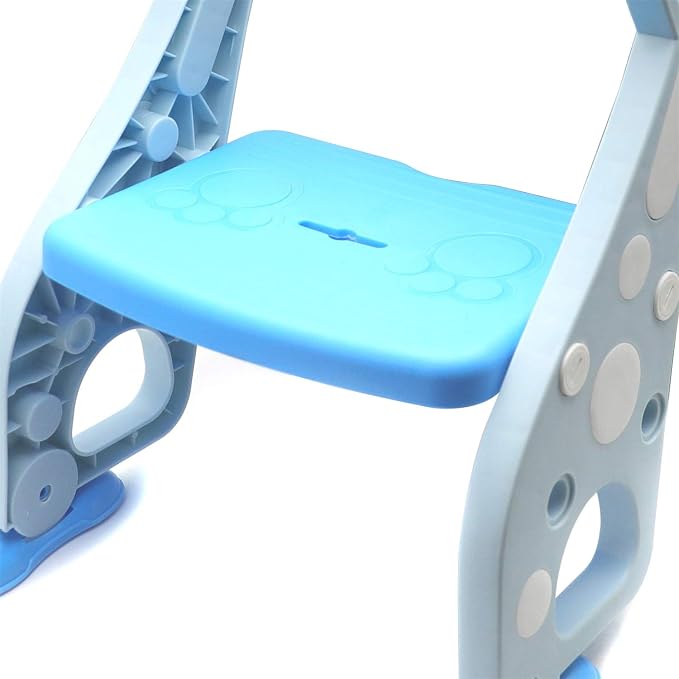 HongK- Giffgaff Potty Training Toilet Ladder Seat With Upgraded Cushion Step Stool Ladder Toilet Chair/Toilet Trainer for Baby Toddler Kids Children In Green [P/N: ET-BABY001-BLUE STEP]