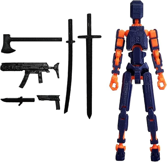 Assembly Completed T13 Action Figure, Titan 13 3D Printed Action Figure, 3D Printed Titan13, Assembled Dummy 13 Lucky 13 Toy Figure