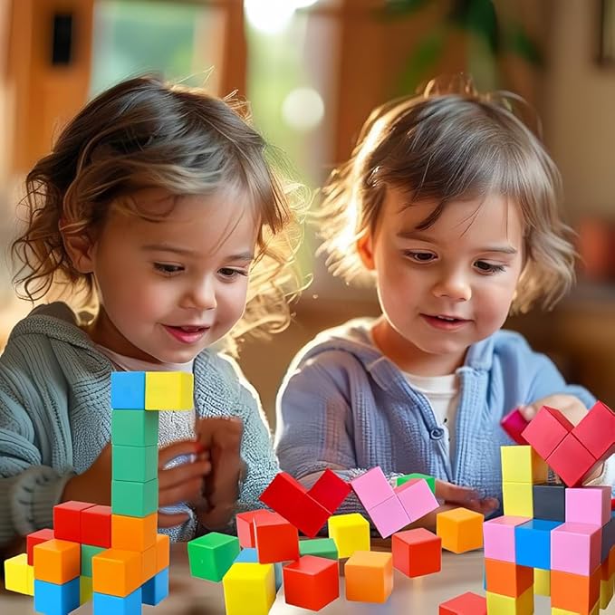 Magnetic Blocks 1.18 inch,Large Magnetic Building Blocks for Toddlers 3 4 5 6 7 Magnet Cubes, Preschool STEM Sensory Montessori Autism Toys for Kids 3-7 Birthday Easter Gifts（40Pcs）