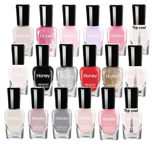 Non Toxic Nail Polish Set, Easy Peel Off and Fast Dry NailPolish Set for Pack, Eco Friendly & Organic Water Based Nail Polish for Women,Teens (18 Bottles)