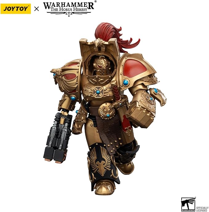 JOYTOY Warhammer The Horus Heresy Legio Custodes Aquilon Terminator Squad Aquilon with Twin-Linked Adrathic Destructor 1:18 Scale 5in Action Figure Mecha Joy Toy Collection Model