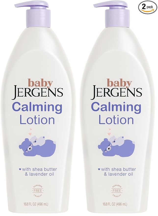 Jergens Baby Calming Lotion,Baby Calming Lotion,Lavender-Baby-Lotion,Baby-Moisturizer with Shea Butter and Lavender Oil,16.8 Fl Oz,(Pack of 2)