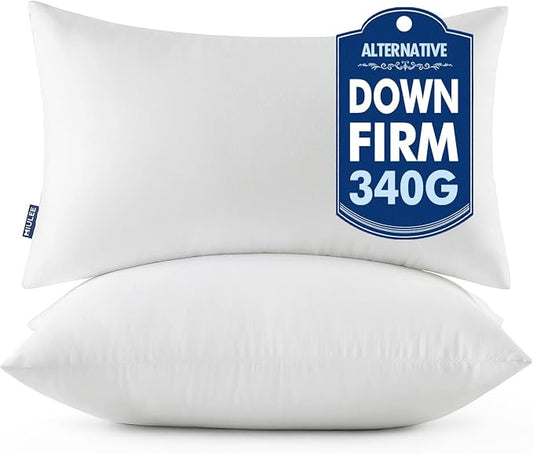 MIULEE 14x20 Throw Pillows Inserts 2 Pack, Decorative Pillows for Couch Bed | 100% Virgin Filling, Full and Fluffy, Lumbar, Back and Neck Support
