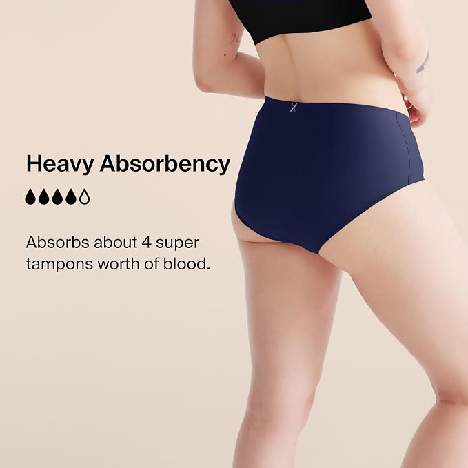 KNIX Women Leakproof Period Underwear Boyshort – Heavy Flow Protection, Absorbs 4–7 Super Tampons