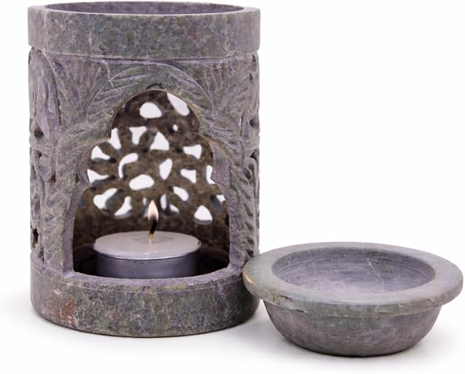 Marble Soapstone Candle Tea Light Holder | Aroma Burner, Oil Diffuser, Wax Burner, Home Decor