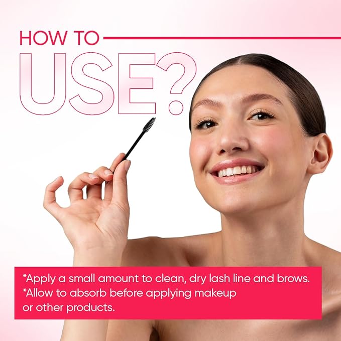 Lash & Brow Growth Serum – Eyelash Enhancer & Eyebrow Booster with Biotin, Peptides & Vitamin E – Fuller, Thicker Lashes – Made in USA