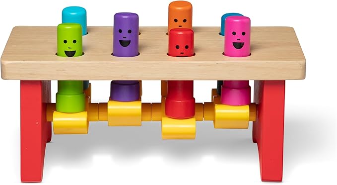 Melissa & Doug Deluxe Pounding Bench Wooden Preschool Learning Toy with Mallet