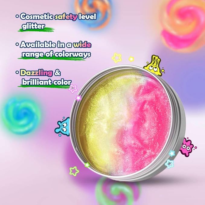 WATERELF Putty for Kids, Fidget Stress Relief Play Putty for Boys Girls Adults, Non-Sticky Therapy Toys - 3.11 Inch 3.2 Oz - P011-Pink/Yellow