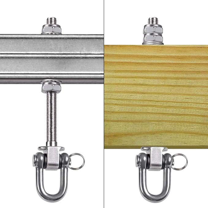 SELEWARE Set of 2 Heavy Duty Swing Hanger 1800LB Capacity, M10 x 9.3" Swing Bolts, Stainless Steel Swing Hooks for Wood and Steel Beam Yoga Hammock Chair Punching Bag Porch Swing Sets Seat