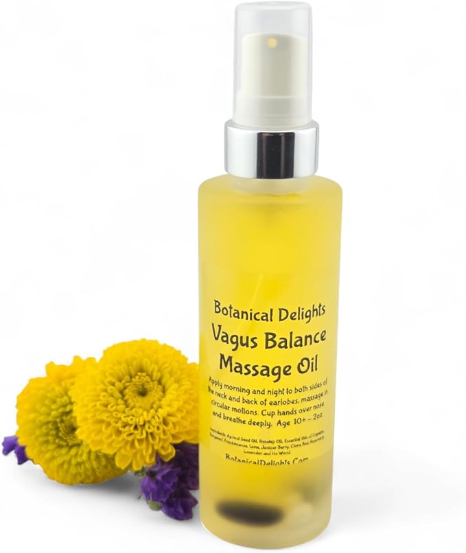 Vagus Balance Massage Oil – Calming Body Oil with Essential Oils – Aromatherapy for Stress Relief, Grounding and Nerve Support