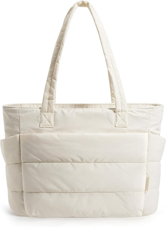 BAGSMART Tote Bag for Women, Lightweight Puffy Tote Bag with Compartments Shoulder Bag Handbag for Travel, Work, Gym | Lightweight