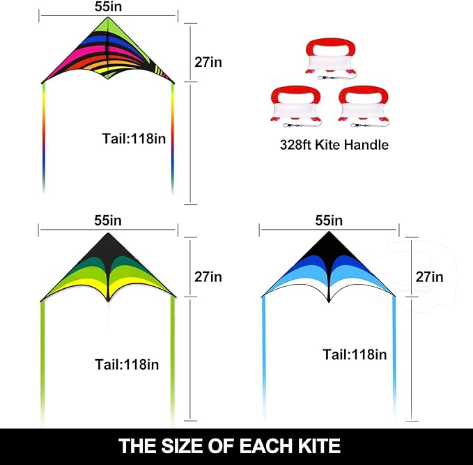 Kites for Kids and Adults, Easy to Fly for Beach, Single Line Kite Set for Beginners