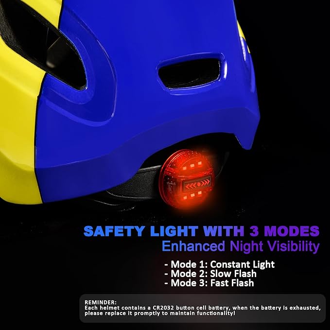 Kids Bike Helmet with LED Light, SIFVO Youth Toddler Boys Girls Helmets,2 Size Adjustable for Ages 3-5-10,Multi-Sport for Bicycle, Scooter, Skateboard,46-55cm