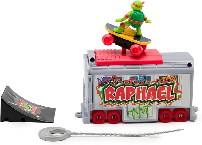Teenage Mutant Ninja Turtles 5" Switch Kick Subway Launcher - Raphael -Launch and Battle with Ninja Action - Ages 3+