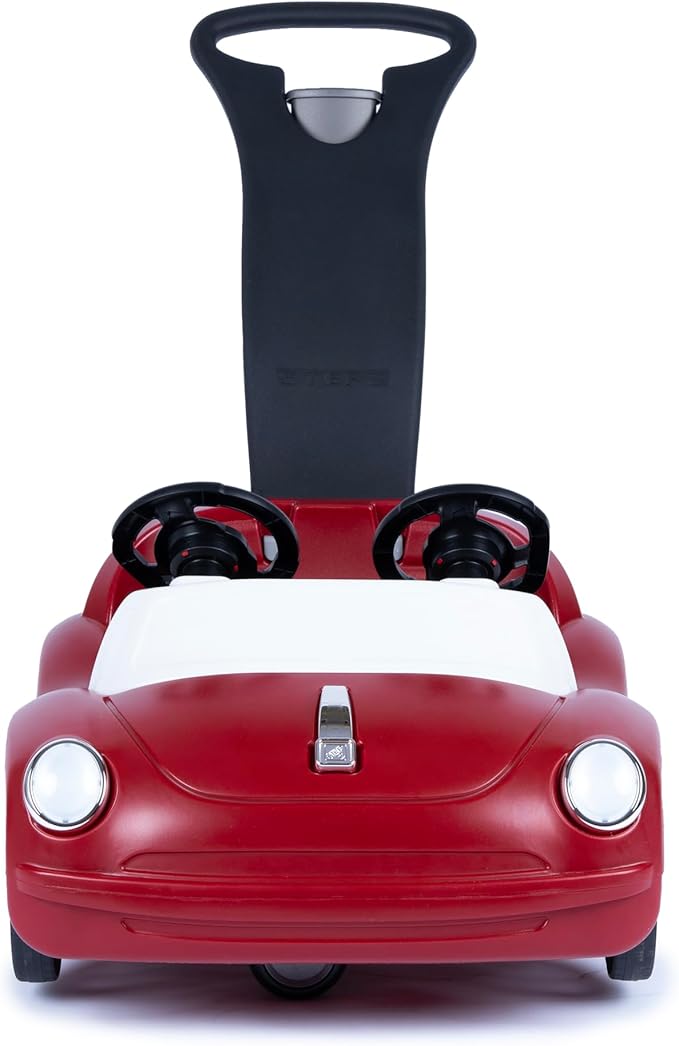 Step2 Side-by-Side Push Around Roadster, Kids Push Car, 2 Seat Ride On Car, Seat Belts & Horn, for Toddlers 1.5-4 Years Old, Red