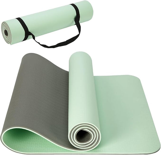 Thick and Wide Yoga Mat 72''x24''/35''(8mm/10mm) for Women and Men, Durable & Cushioned Yoga Mat with Carrying Strap for Pilates, Stretching and Home Workout
