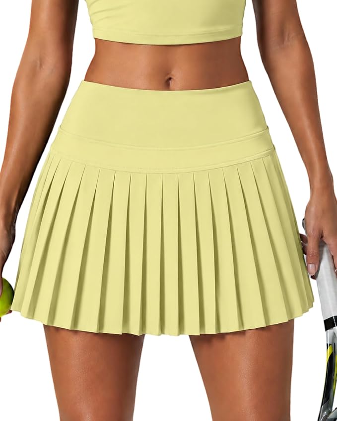 Pleated Tennis Skirt for Women with Pockets Shorts High Waisted Athletic Golf Skort for Workout Pickleball