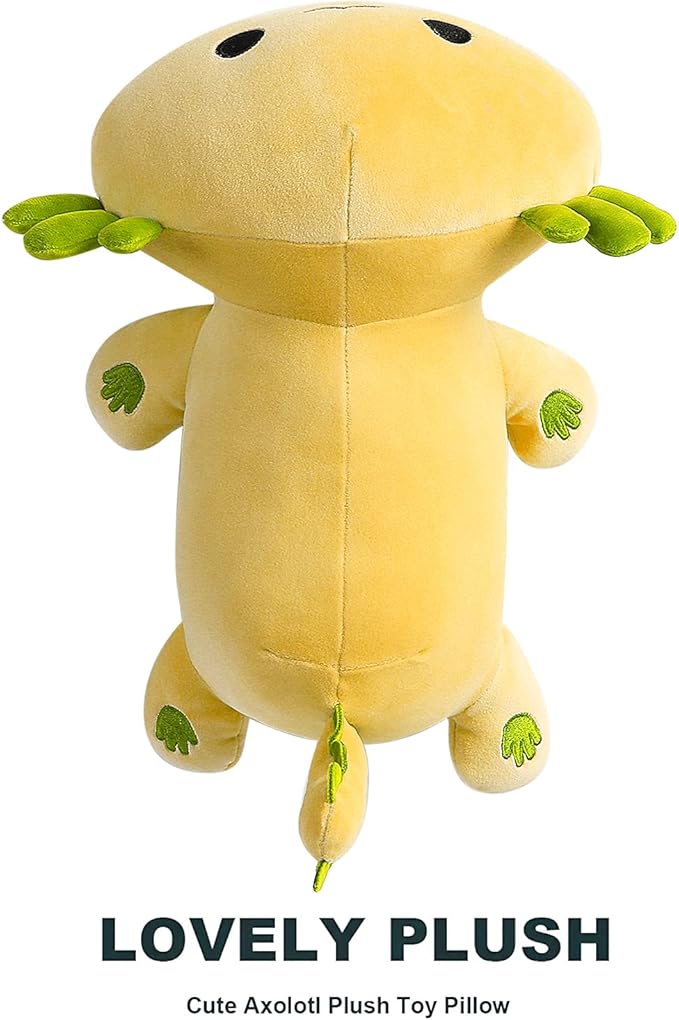 Onsoyours Cute Axolotl Plush, Soft Stuffed Animal Salamander Plush Pillow, Kawaii Plush Toy for Kids (Yellow Axolotl, 13")