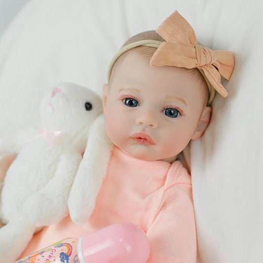 Reborn Baby Dolls 18 inch Real Like Realistic Newborn Baby Dolls Girl with Soft Weighted Body Doll Accessories Gift Set for Kids Ages 3 and Up