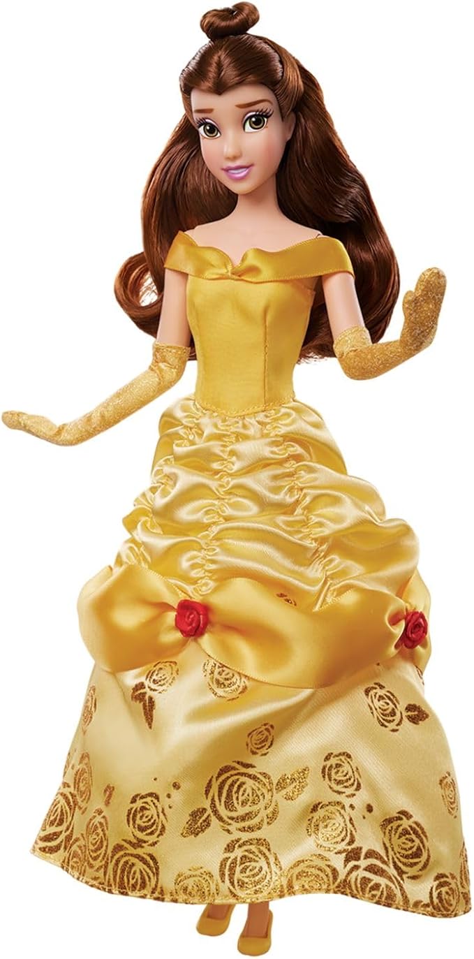 Disney Store Girl's Princess Story Doll (Belle from Beauty and The Beast) 11 Inches, Includes Coloring Book, Additional Dress Princess Doll in Classic Outfit Princess Toys