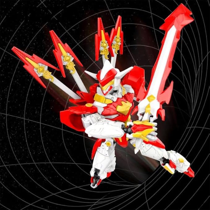 Fully Assembled T13 3D Printed Action Figure with Movable Joints & Interchangeable Weapons - 3D Printed Collectible Toy Ready-to-Play for Boys and Girls (White Red)