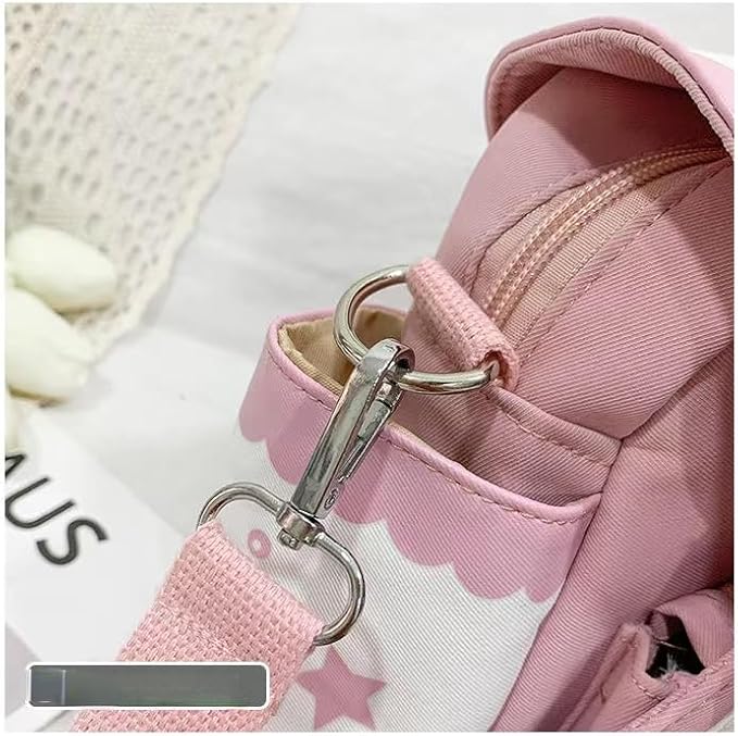 Japanese Kawaii Bunny Ear Backpack with Cute Manga Girl School Backpack Book Bag Satchel Student Teen JK (Small, Black)
