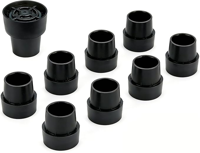 8Pcs Trampoline Leg Caps, 1 Inch Diameter Rubber Leg Tips Replacement Parts, Chair Rubber Leg Caps for Trampoline Accessories, Black Non-Slip Floor Protectors