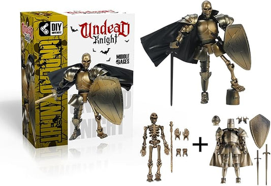 T13 Action Figure Set,Skeleton Knight Action Figures,Knight Action Figures,Dummy 13,Lucky 13 Collectible Action Figure（Assembly Required） (A-Golden Skull Knight)
