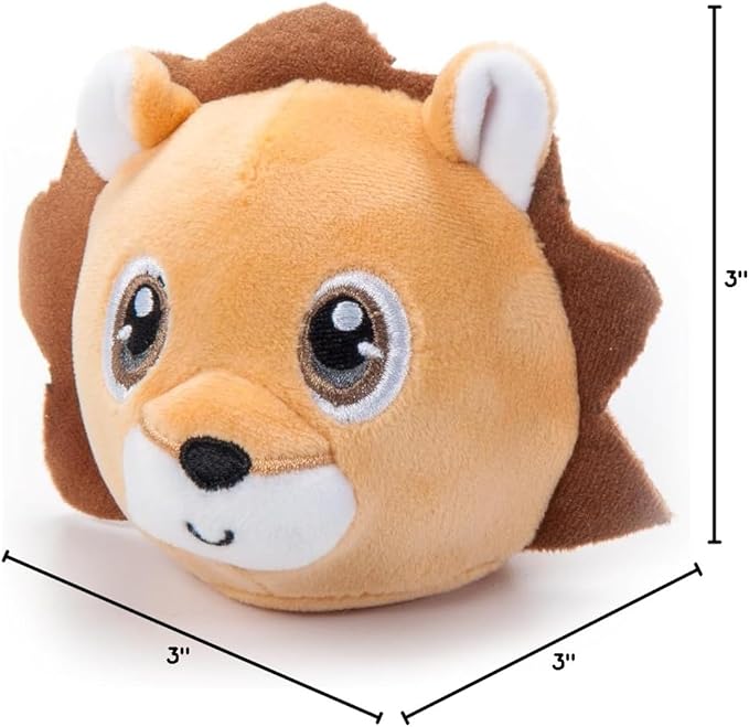 The Petting Zoo Lion Stuffed Animal Plushie, Gifts for Kids, Squishiez Wildlife Animal Squeeze Toy, Brown Lion Plush Toy, 3 inches