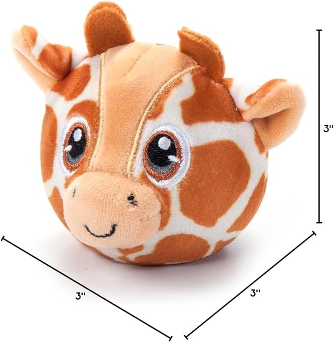 The Petting Zoo Giraffe Stuffed Animal Plushie, Gifts for Kids, Squishiez Wildlife Animal Squeeze Toy, Giraffe Plush Toy, 3 inches
