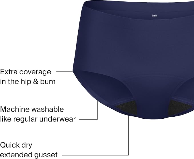 KNIX Women Leakproof Period Underwear Boyshort – Heavy Flow Protection, Absorbs 4–7 Super Tampons