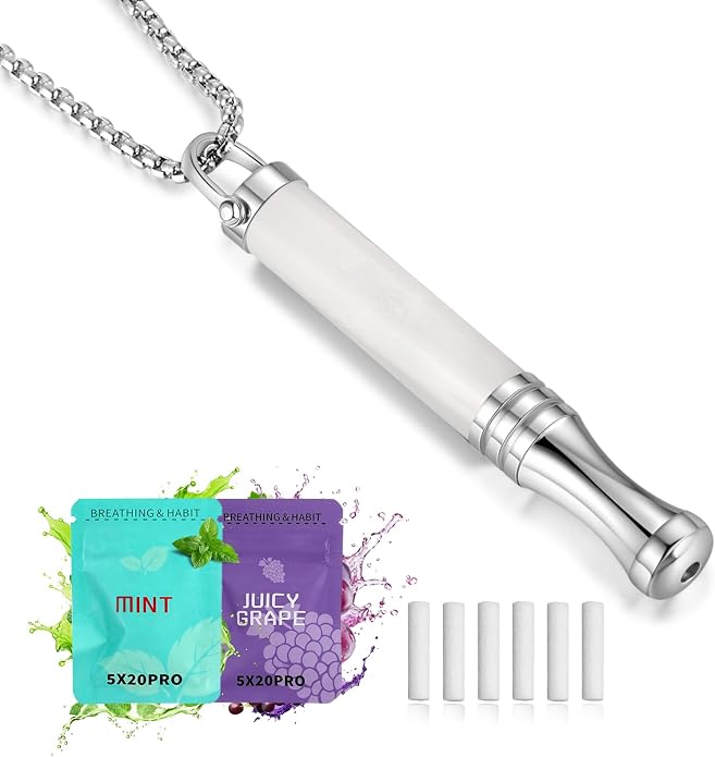 Breathing Necklace, Natural Stone Breathe Free Necklace Classic Shift for Stress Relief, Anxiety Necklace Mindful Breathefree Tool for Calm, Portable Wellness Gift for Adults