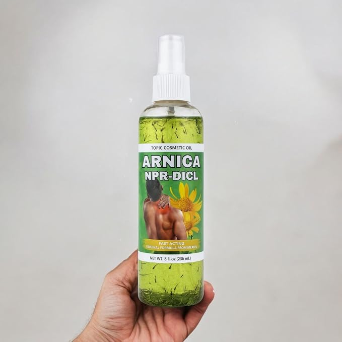Arnica Massage Oil - 8 oz (236ML) - Aceite con Arnica - Moisturizing, Infused with Real Botanicals - Body Care Cosmetic Comfort Moisturize Moisturizer